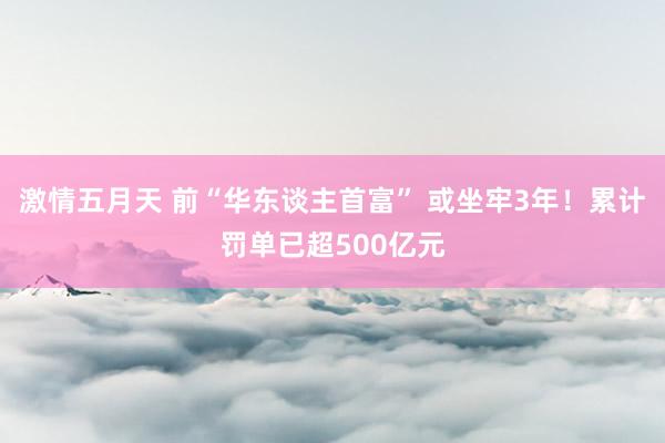 激情五月天 前“华东谈主首富” 或坐牢3年！累计罚单已超500亿元