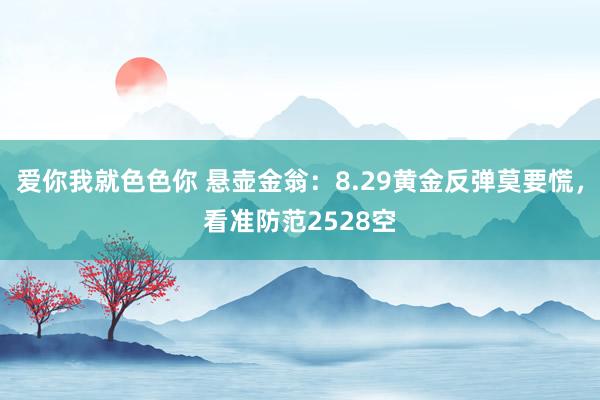 爱你我就色色你 悬壶金翁：8.29黄金反弹莫要慌，看准防范2528空